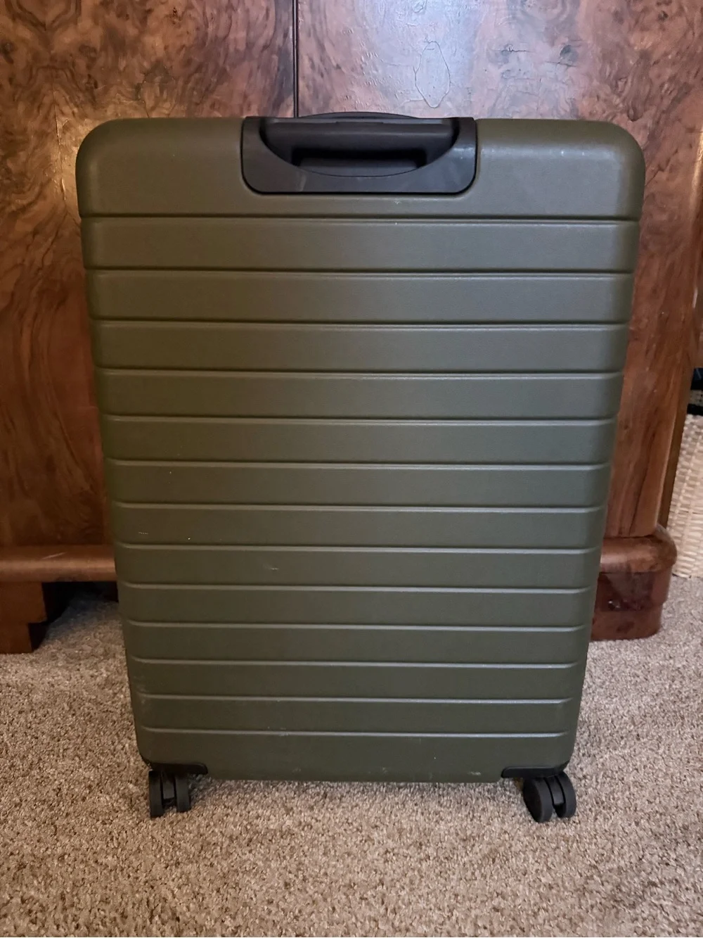 Away Olive Green Hard-Shell Spinner Luggage